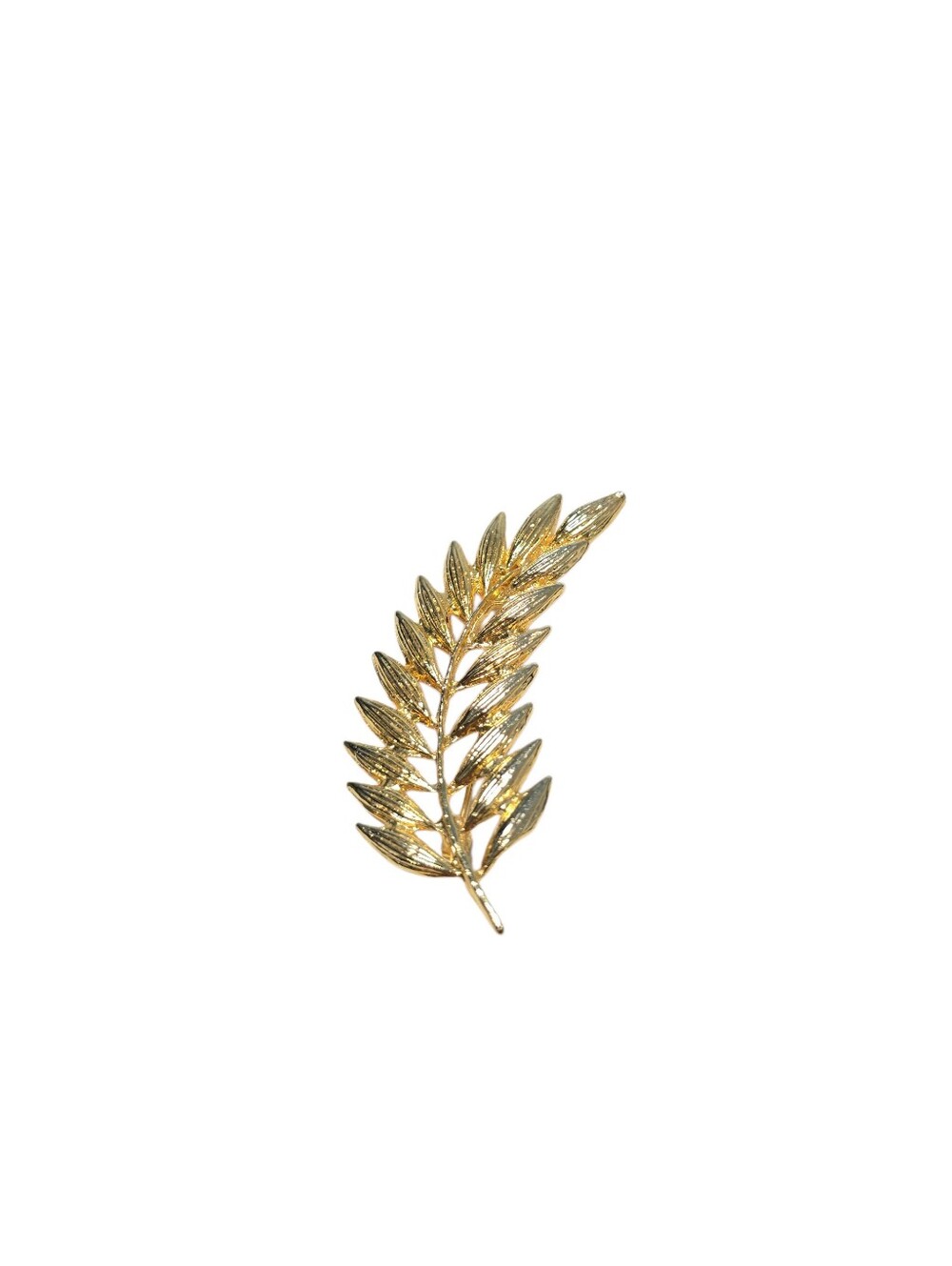 Vintage AAI Signed Gold Tone Palm Leaf Branch Brooch Pin